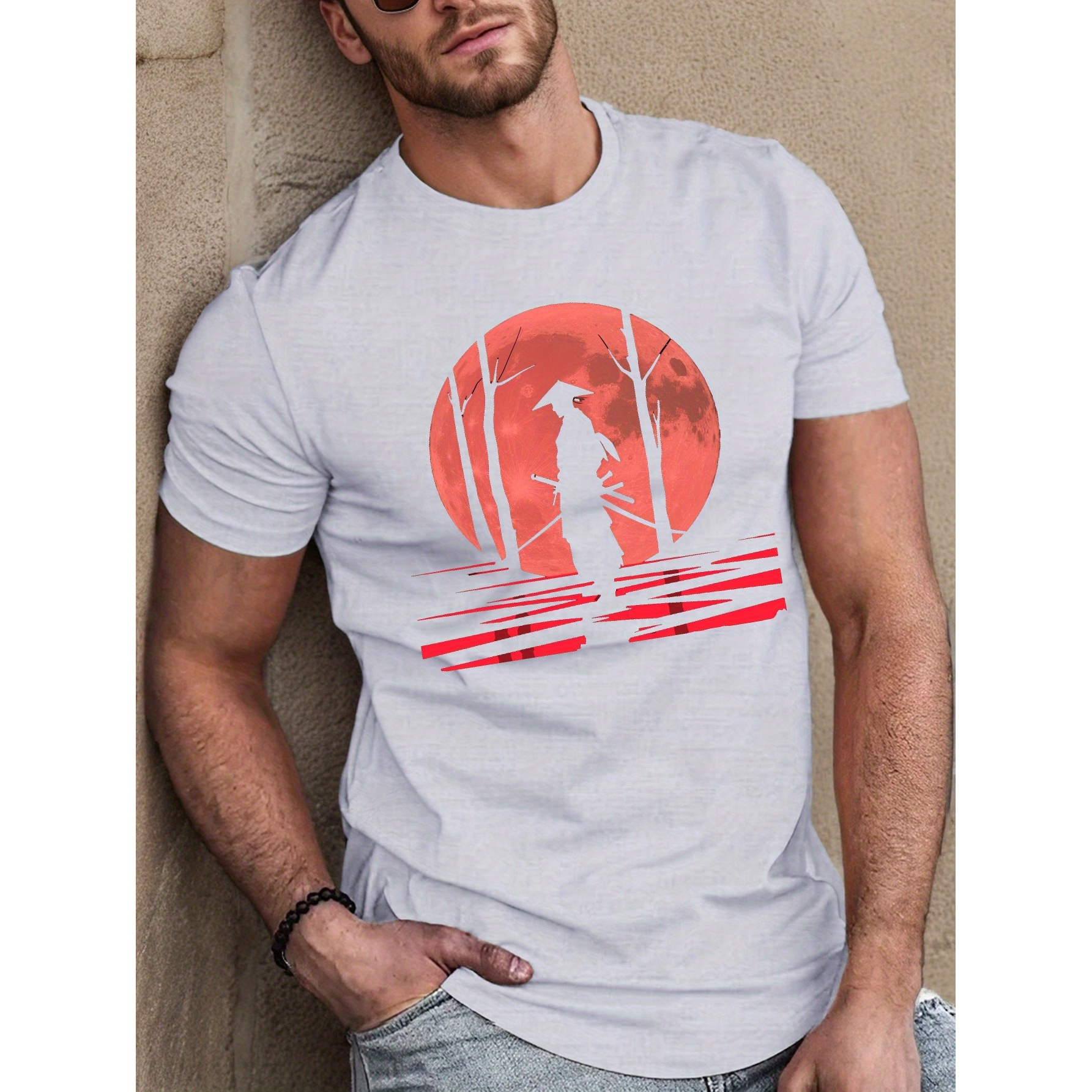 

Lone Samurai Warrior Fitted Men's T-shirt, Sweat-wicking And Freedom Of Movement
