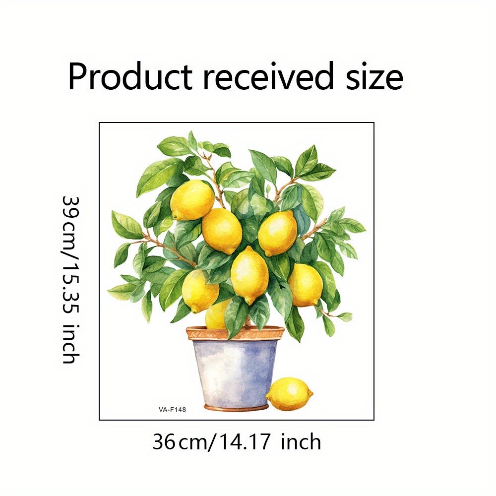 Image of Lemon Wall Decals, Painted Lemon Tree Potted Lemon Fruit Pattern Wall Stickers, Home Decor For Living Room Bedroom Dining Room Study Entrance Wall Decor Stickers, Self-adhesive Removable