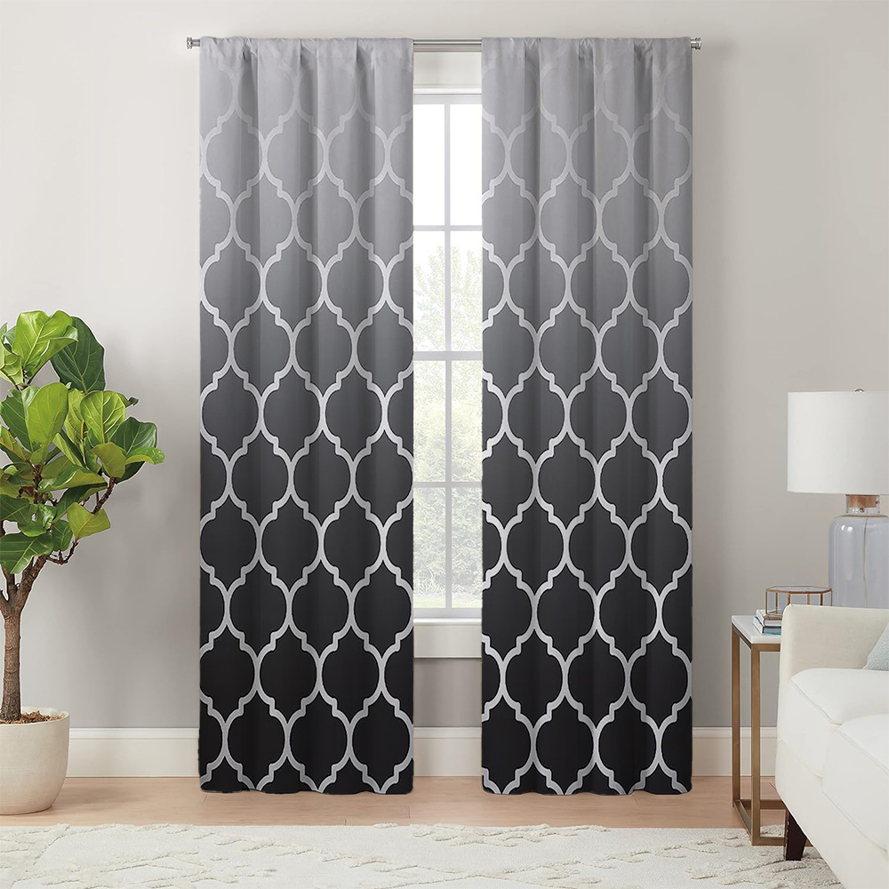 

Classic Moroccan Trellis Pattern Blackout Curtains - 2pcs Knit Polyester Light Blocking Drapes With Tie Backs For Living Room, Machine Washable Decorative Window Panels