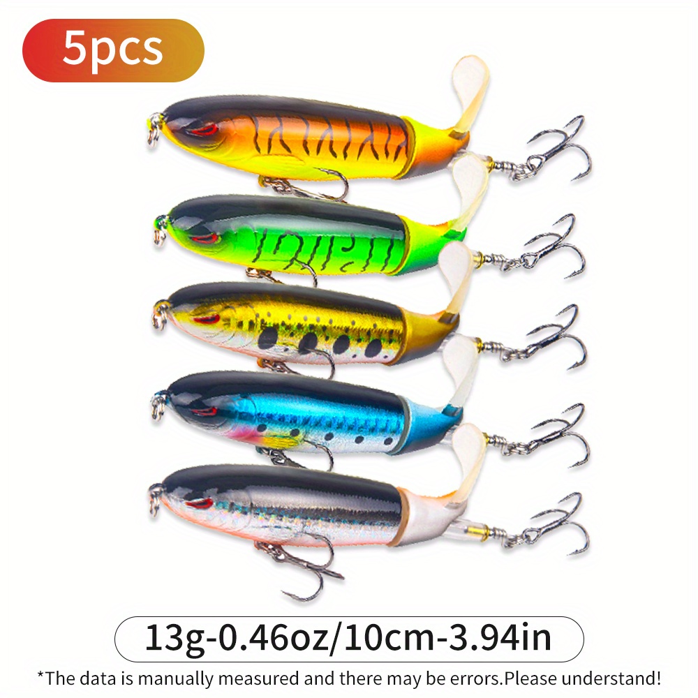 

5pcs/10pcs/20pcs 13g/35g Top Water Pencil Simulation Hard Fishing Lure Kit With Lifelike Propeller Tail For Bass Freshwater & Saltwater Fishing