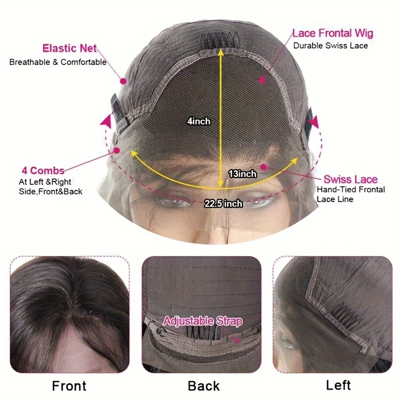 200 density 13x4 lace front human hair wig long body wave wig natural hairline with baby hair details 7
