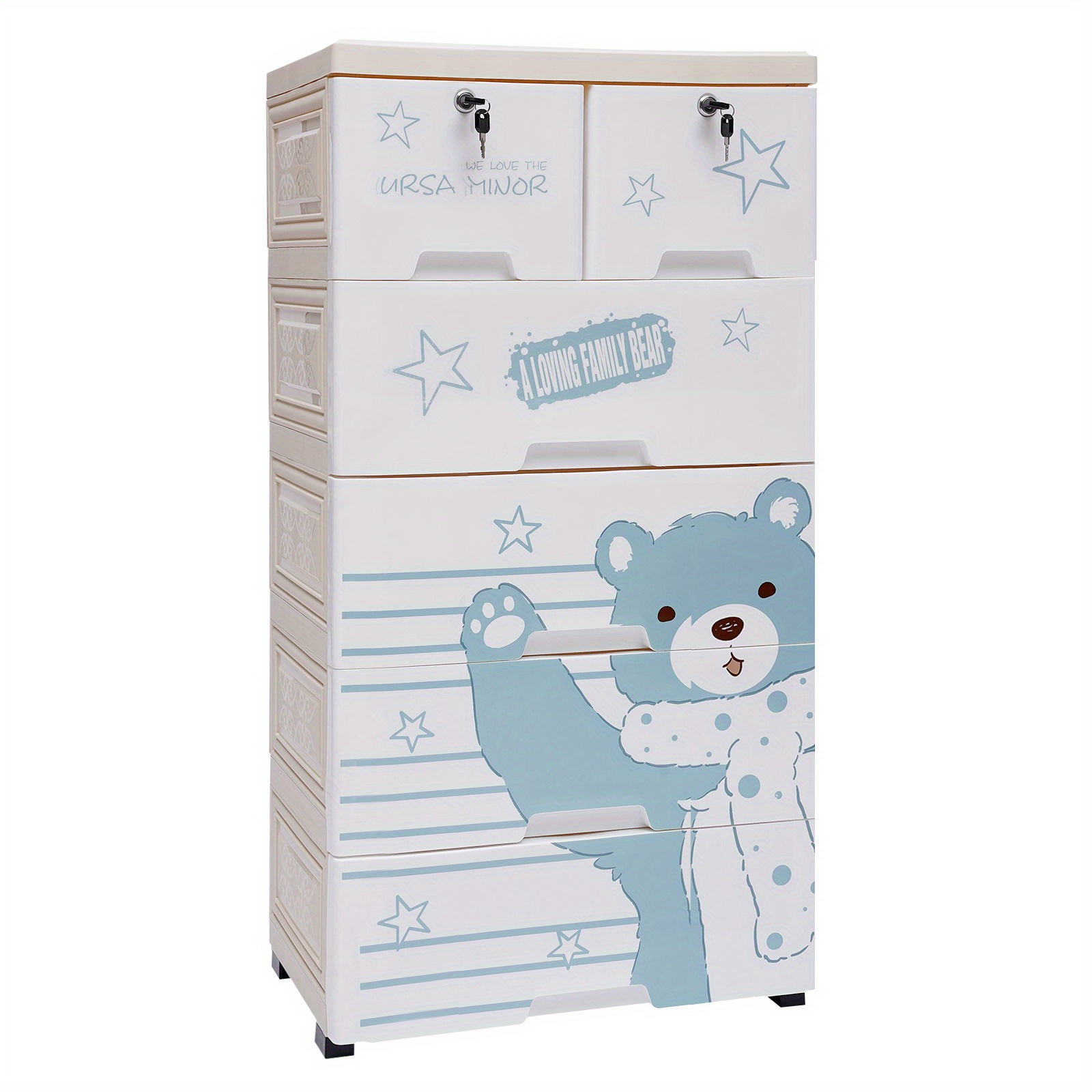 

Plastic Drawers Dresser For Bedroom Locked Storage Cabinet With 6 Drawers Craft Organizers And Storage For Clothes, Towels Chest Of Drawers For Playroom, 19.7’’ W X 13.8’’ D X 40’’ H (polar Bear)