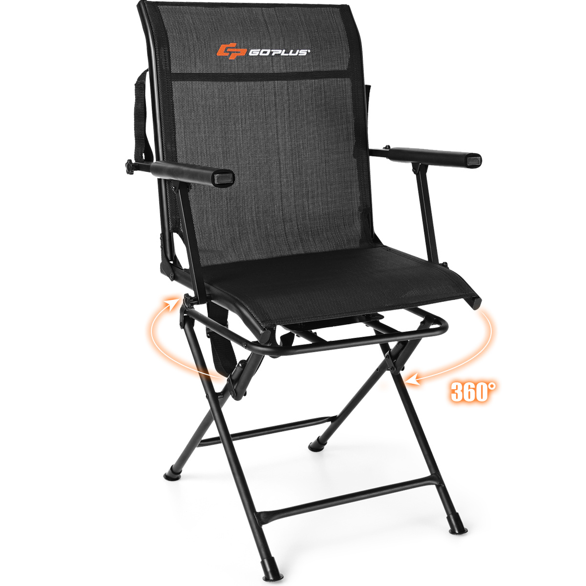 

Lifezeal Swivel Hunting Chair Foldable Mesh Chair W/ Armrests For Outdoor Activities