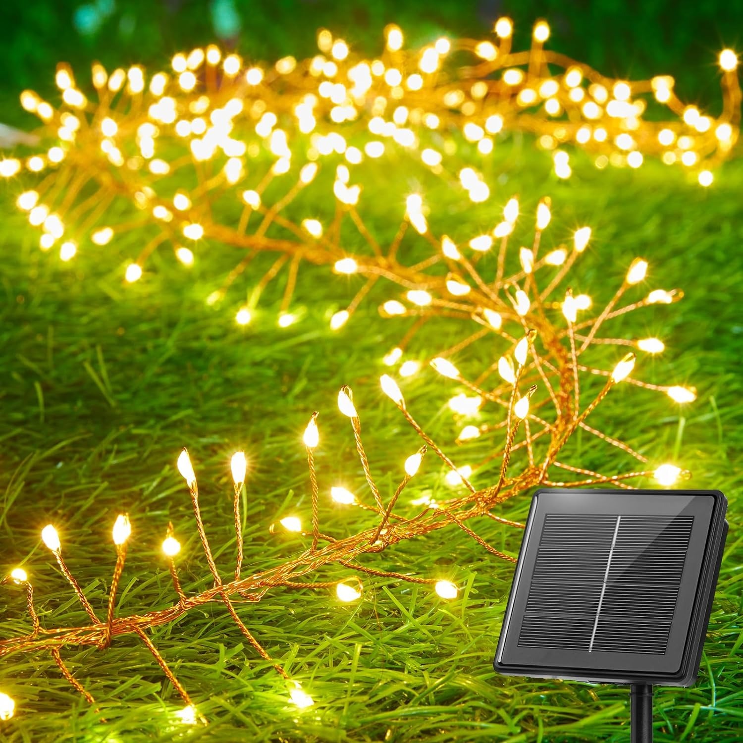 

Brightown Solar Lights For Outside, 9.8ft 120 Led Solar String Lights Outdoor Waterproof, 8 Modes Firecracker Balcony Lights For Tree Patio Christmas Party Wedding Decor (warm White)