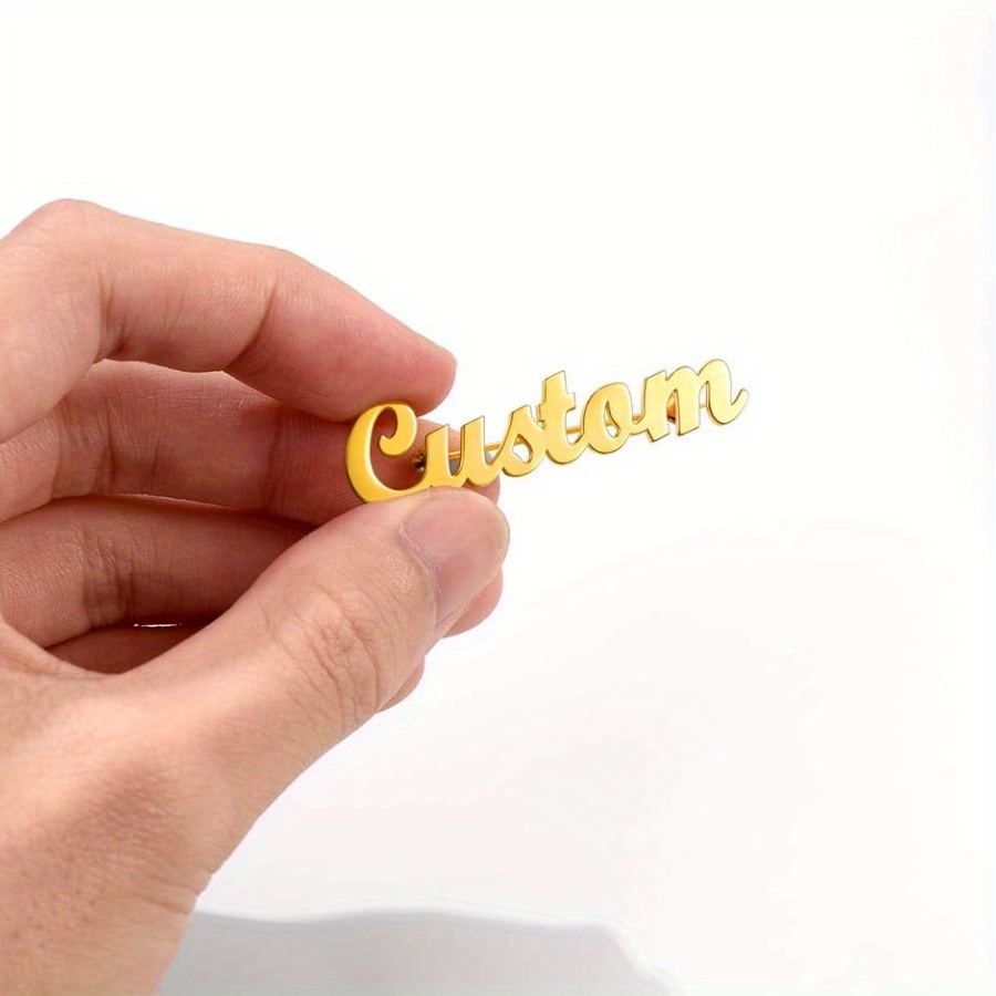TEMU A Personalized Name Pin Designed For Custom Orders, Featuring Name Tags With Letters. This Jewelry Gift Is Suitable For Men And Women, Includes