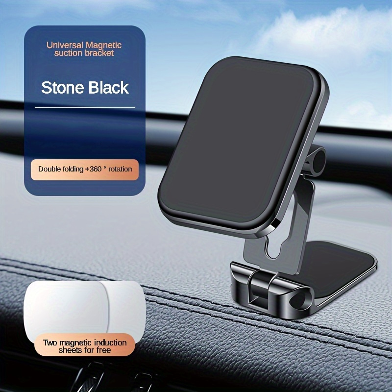 Strong Magnetic Suction Magnetic Phone Holder Metal Folding Car Dashboard 360 Degree Rotating Navigation Bracket