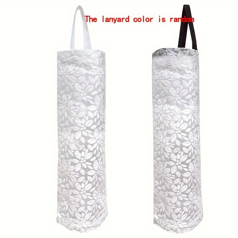 1pc pvc waterproof wall hanging plastic bag organizer linen textured grocery bag dispenser with   dispensing bottom details 9