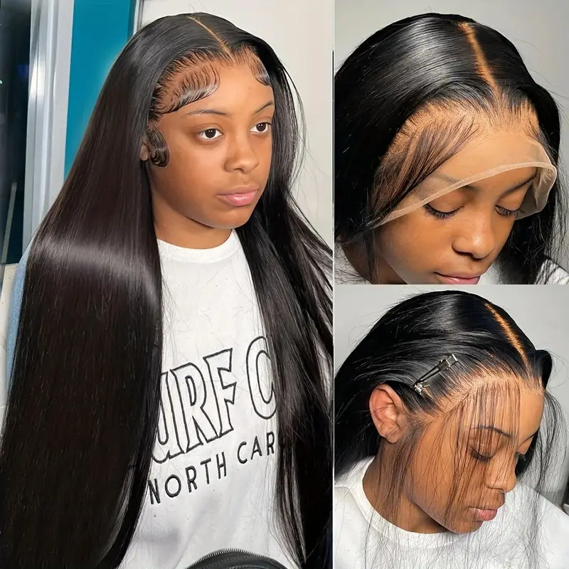 TEMU 13x4 Lace Front Wigs Human Hair 200% Density Straight Hd Lace Front Wigs Pre Straight Glueless Human Hair 13x4 Hd Frontal Human Hair Wigs For Women