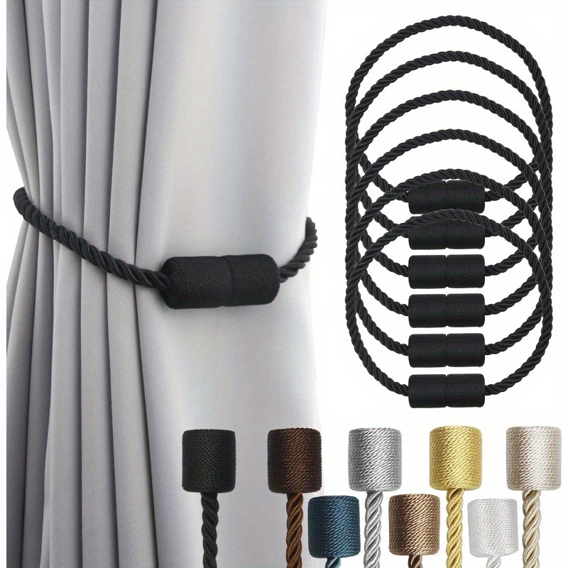 TEMU (pack Of 6) Magnetic Curtain Tiebacks - Strong And Elegant Drapery Holdbacks - Modern - Home, Office, And Outdoor Use