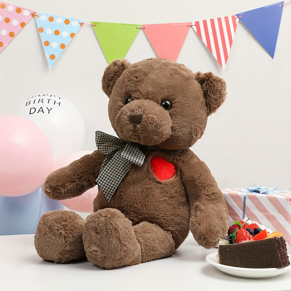 

Teddy Bear Stuffed Animal, 20 Inch Teddy Bear With Heart, Cute Stuffed Bear Stuffed Animals Toy For Kids On Baby Shower, Valentine's Day, Birthday