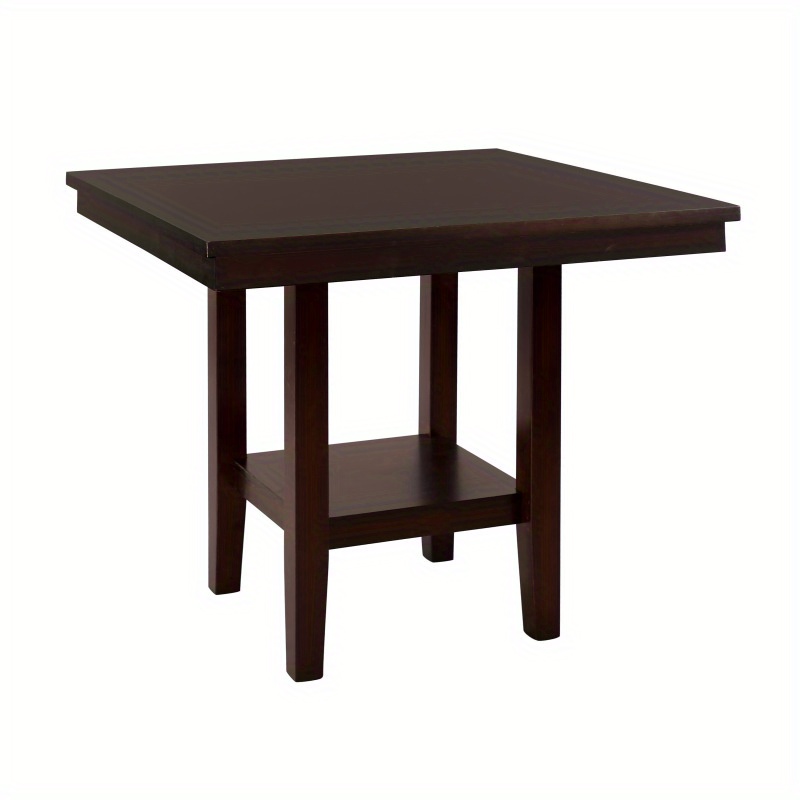 

Contemporary Counter Height Table With Shelf Espresso Finish Wooden Dining Furniture 1pc Kitchen Table Main Color: Espresso