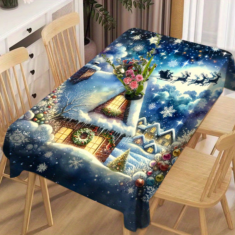 

Nappe Imperméable et Résistante à l'Huile à Imprimé Bohémien - Parfaite pour Noël, le Camping et les Fêtes de Fin d'Année | Couverture de Table Rectangulaire en Polyester Durable