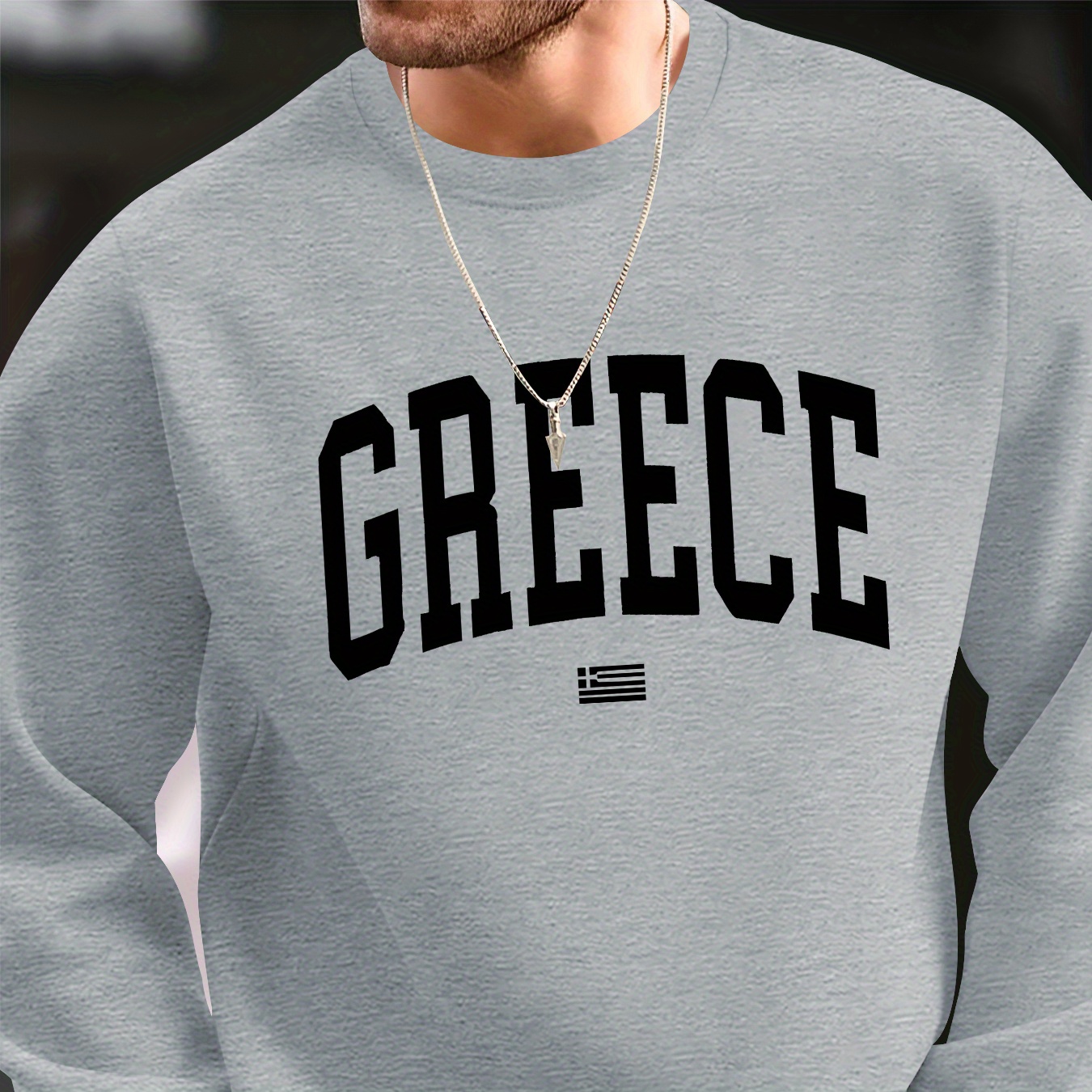 

Greece Print Men's Pullover Sweatshirt, Casual Streetwear Fashion Long Sleeve Crew Neck Sweater, Basic Top For Sports & Daily Wear