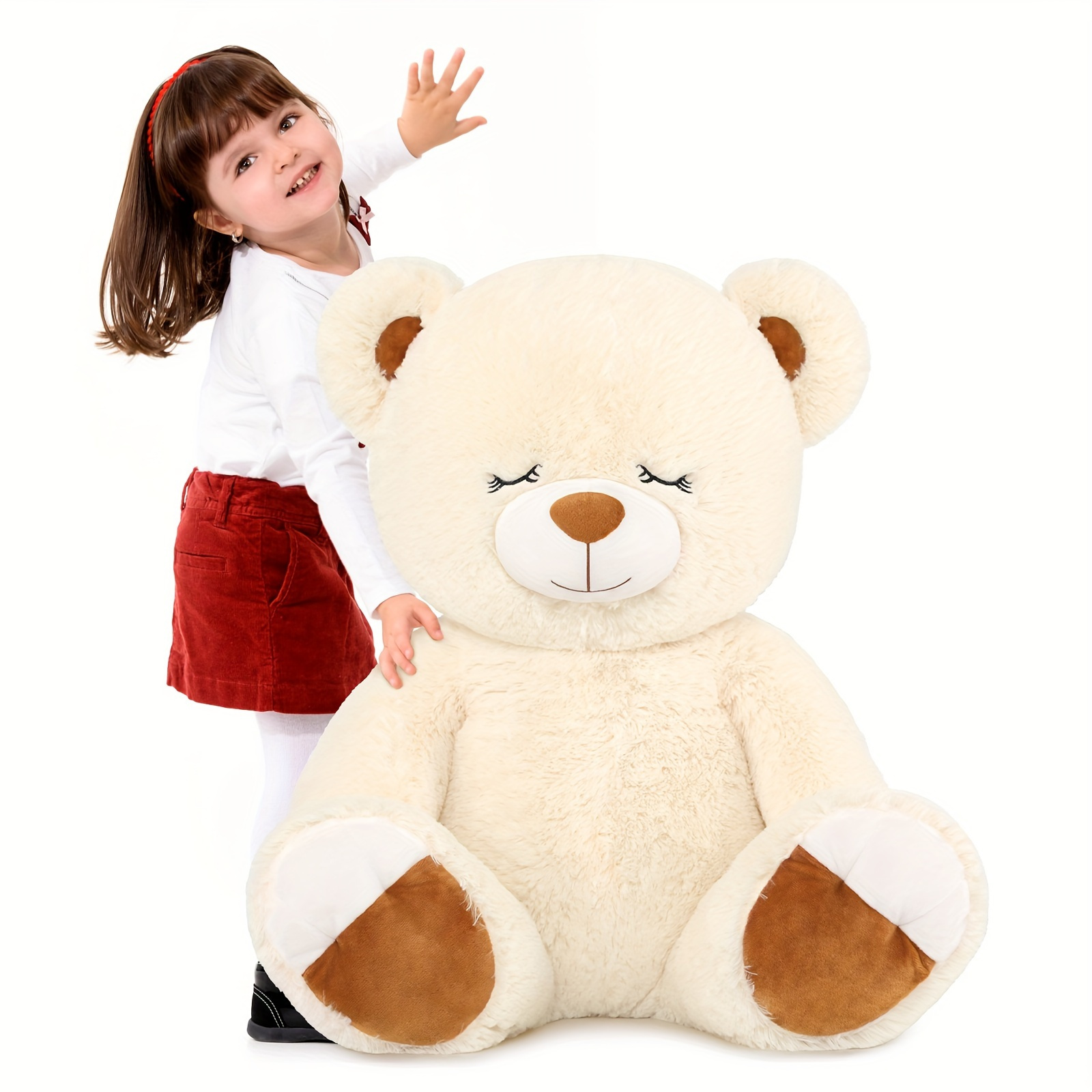 

Giant Teddy Bear Stuffed Animal, Cute Big Bear Plush For Kids Girls Girlfriend, Ideal Gift For Birthday Christmas Baby Shower