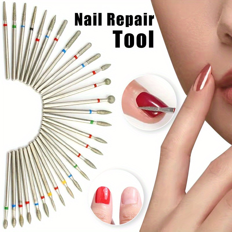 

12pcs Professional Electric Nail File For Salon And Home Use - Diamond Sanding Bits For Easy Removal Of Acrylic And Gel Nails, Cuticle Polishing And Nail Grinding