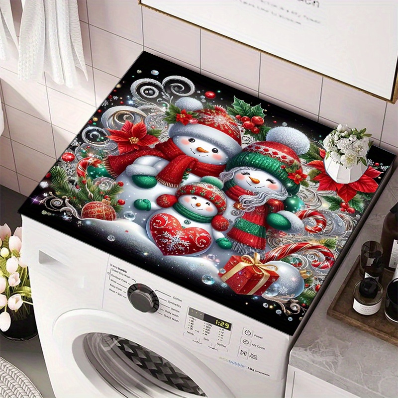 

1pc Christmas Theme Dish Drying Mat, Multifunctional Polyester Tableware Mat, Countertop Protection Pad For Coffee Machines And Washing Machines, Absorbent And Quick-drying, Oil-resistant