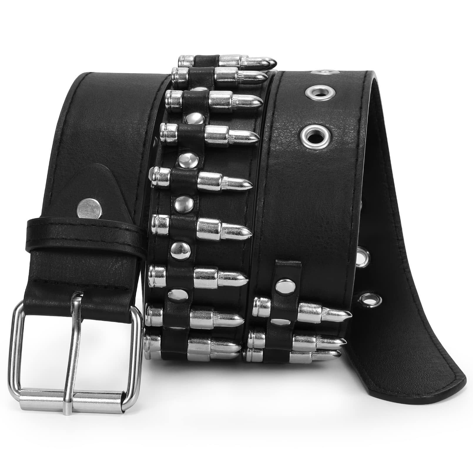 unisex bullet rivet belts black studded gothic belt punk - Temu
