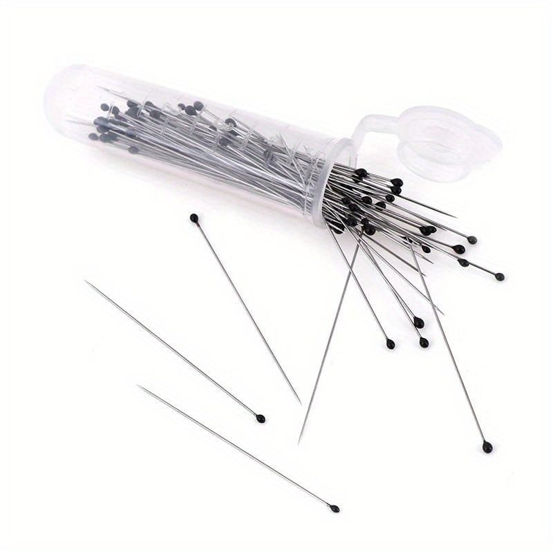 

100pcs Stainless Steel Insect Pins With Rubber Heads, High Hardness Metal Needles For Entomology And Collection