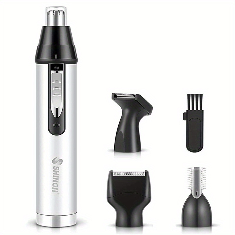 

Usb Rechargeable Nose Hair Trimmer-clippers For Men 4 In 1 Painless Safety Beard Facial And Body Hair Trimmer With Dual Edge Blades Waterproof & Easy Cleansing