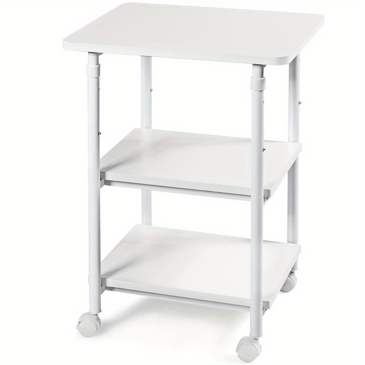 

Multigot 3-tier Rolling Adjustable Printer Cart Machine Stand Storage Rack White