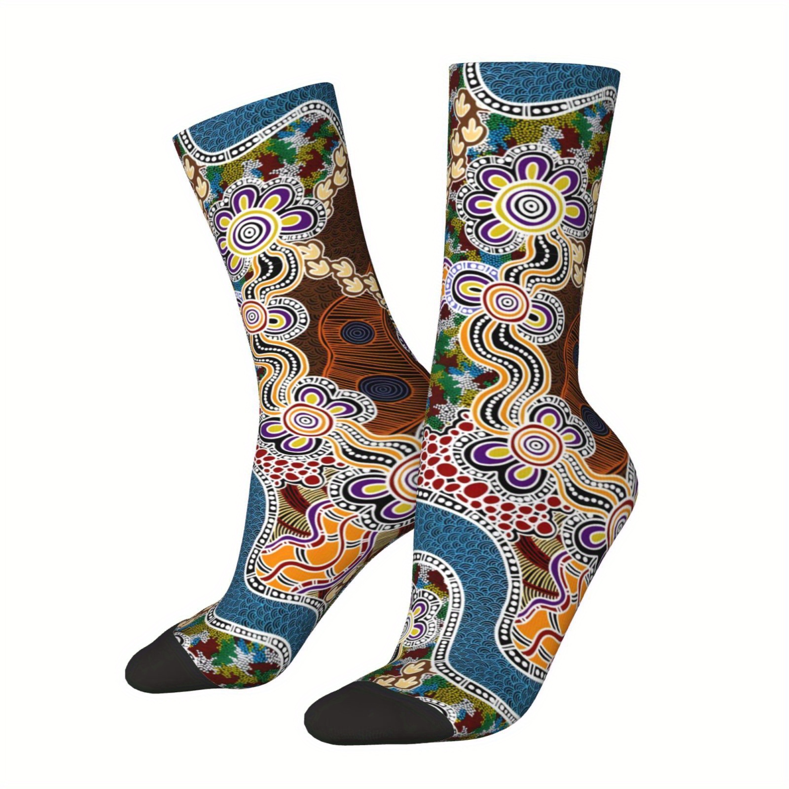 

Vintage-inspired Novelty Crew Socks, Breathable Polyester , Casual Wear & Gifts