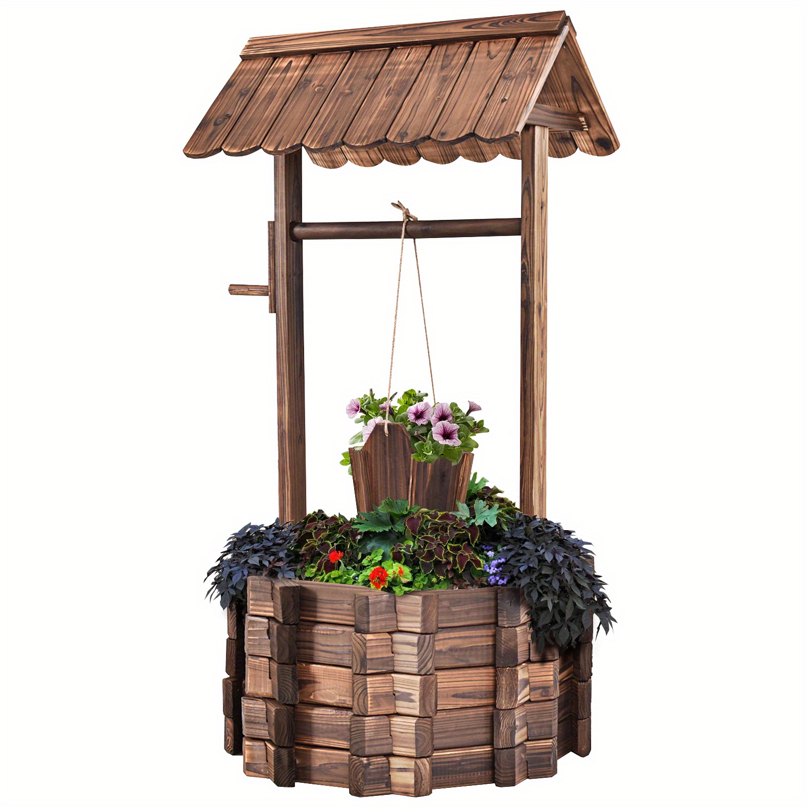 

Multigot Outdoor Wooden Bucket Flower Plants Planter Patio Garden Home Decor