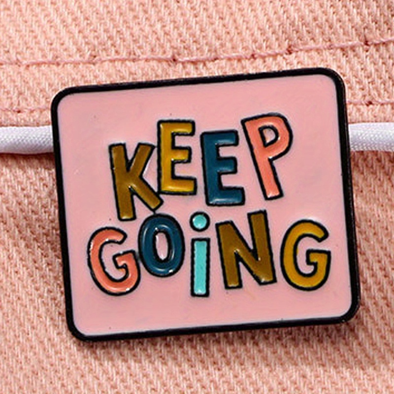 "" Inspirational Letter Brooch Anti Glare Clothing Fixed Badge