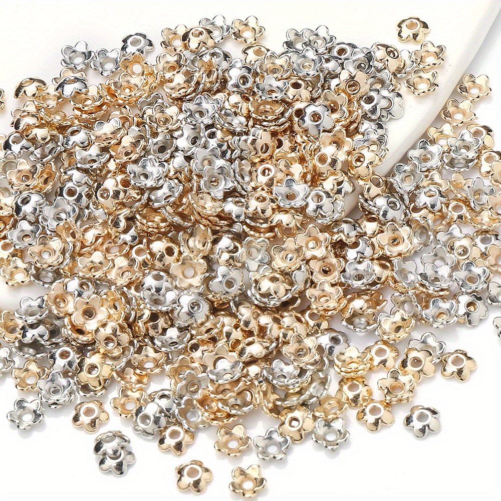 

200pcs 6x6mm CCB Capuchons de Perles - Chapeaux de Réceptacle pour la Fabrication de Bracelets & Accessoires de Bijouterie DIY