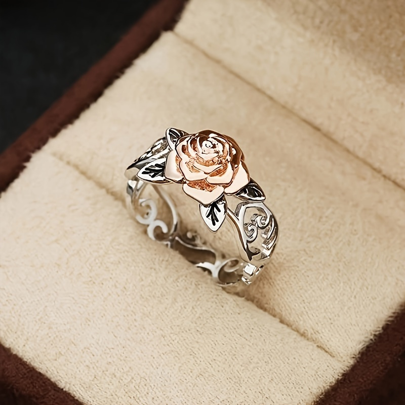 

1 Unique Hollow Carved Exquisite Flower Women Anniversary Commemorative Ringdaily Casual Wear Paired Accessories As A Gift (no Box)