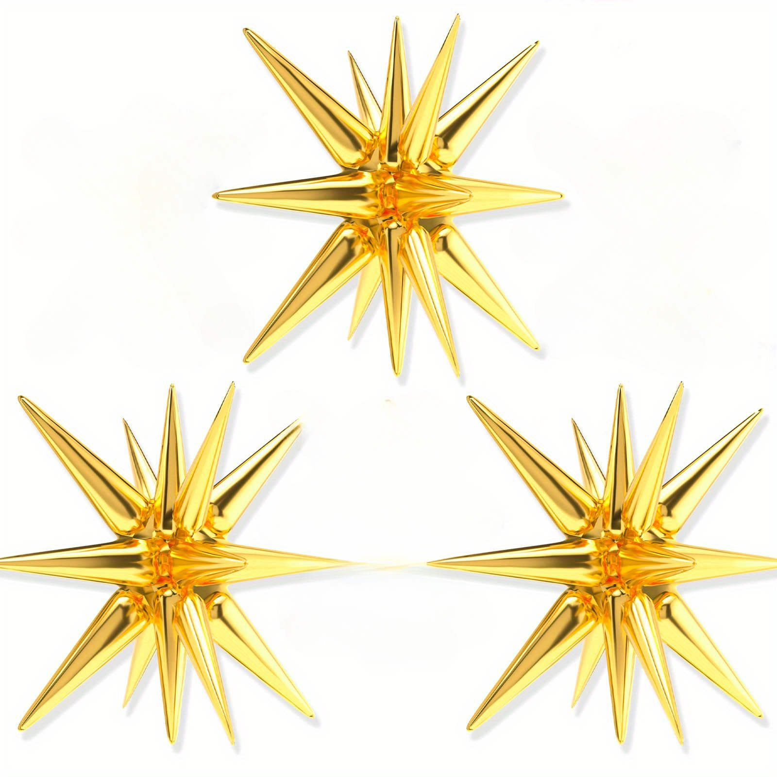 3pcs Star Balloons Spike Foil Explosion Star Party Decoration Balloons For Halloween Graduation Birthday Decoration Christmas Wedding Holiday Celebration Decoration For Christmas, For Halloween