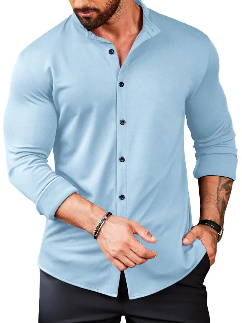 Mens's Long Sleeve Button Up Shirts Athletic Shirts Mens Muscle Fit Dress Shirts Wrinkle Free Casual Button Shirts Mens's Long Sleeve Button Up Shirts Athletic Shirts Mens Muscle Fit Dress Shirts Wrinkle Free Casual Button Shirts