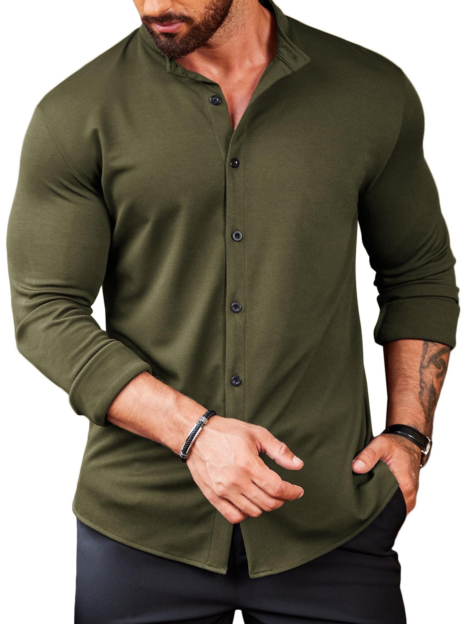 menss long sleeve button shirts athletic shirts mens - Temu