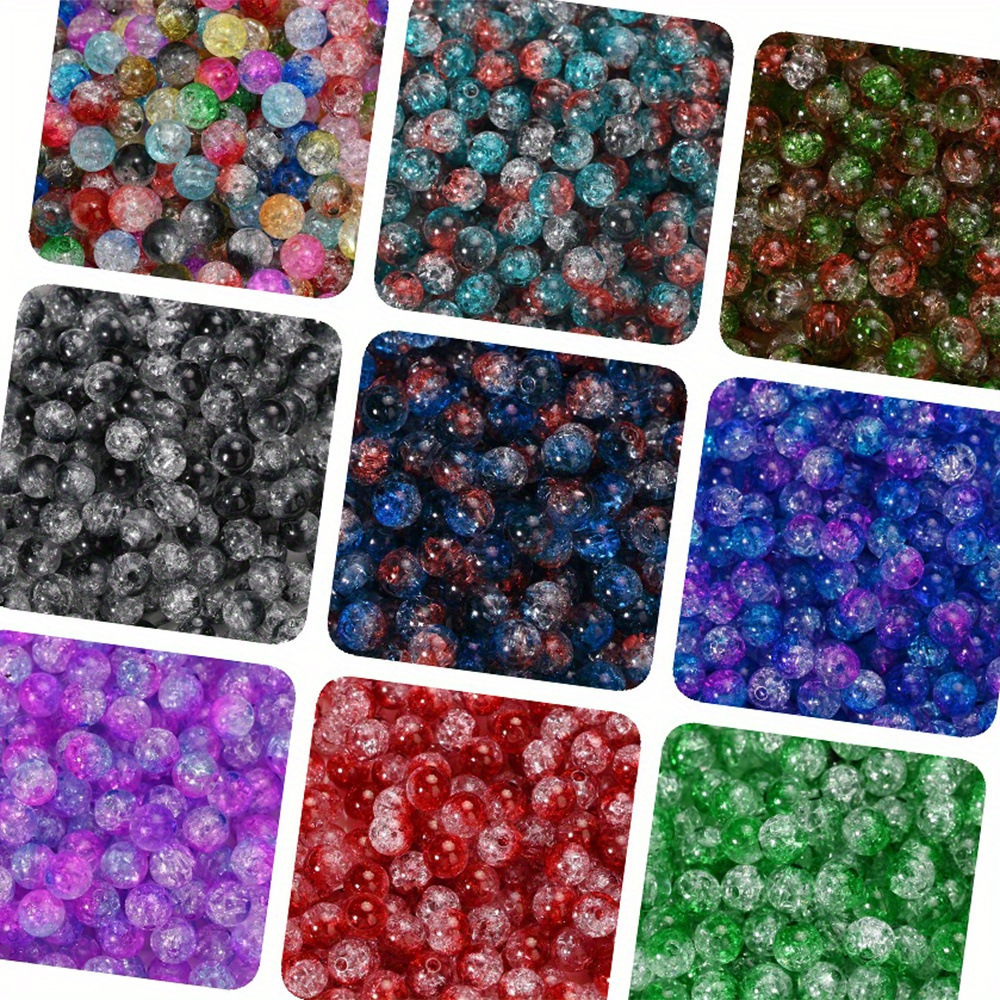 

500pcs 8mm Gradient Acrylic Spacer Beads Loose Crackle Beads For Jewelry Making Bracelet Necklace Diy Earring Accessories