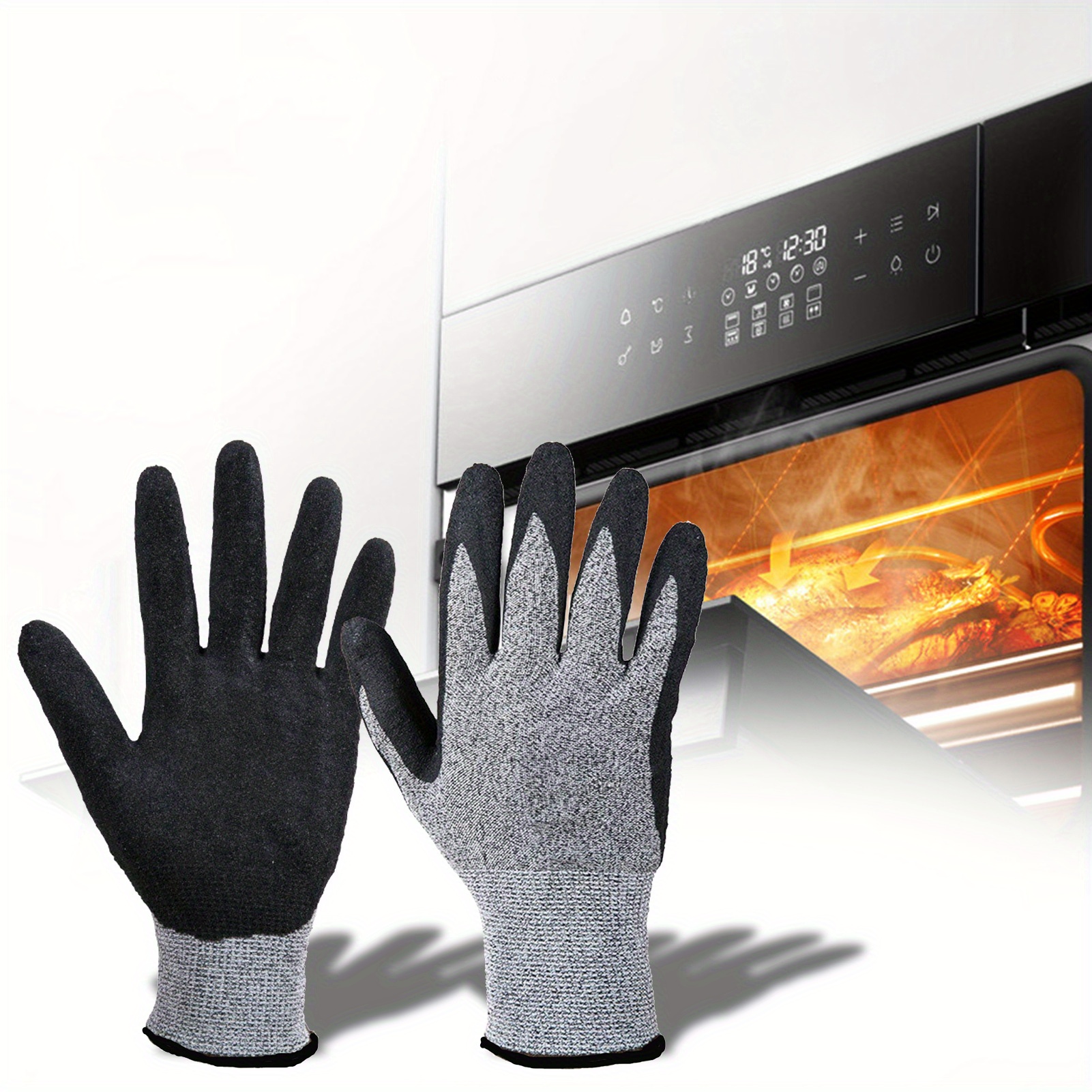 

2 Pcs/pair Of Barbecue Gloves 500/800 Degrees Celsius Heat-resistant Non-slip Microwave Oven Gloves Woodworking Supplies 10.24"x5.91"x1.18