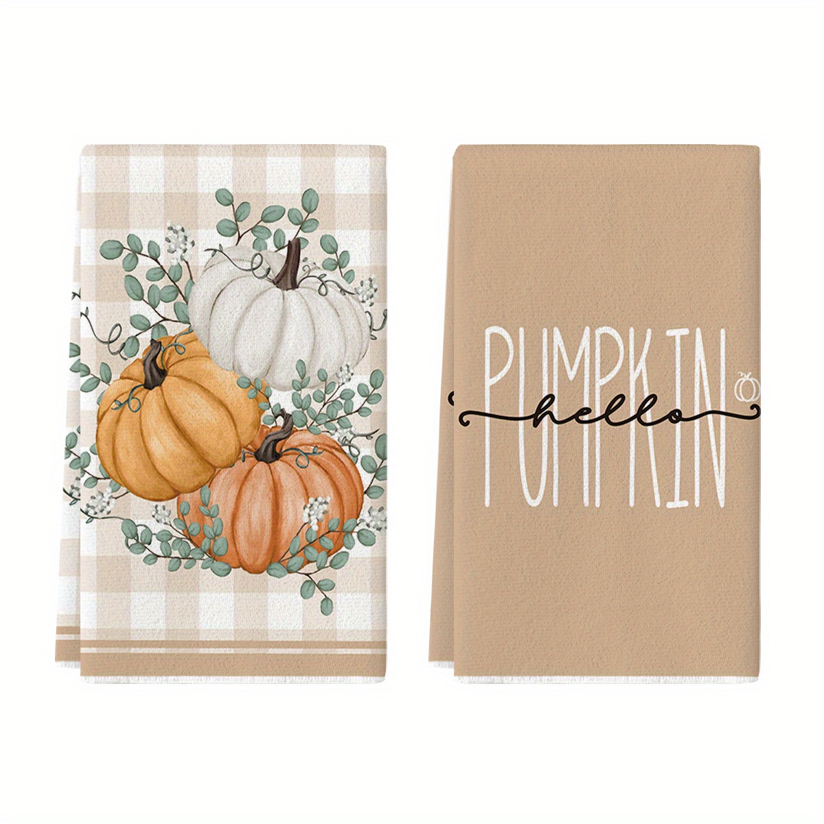 

Sm:)e Eucalyptus Leaves Fall Kitchen Towels Dish Towels, 18x26 Inch Autumn Thanksgiving Harvest Tea Hand Towel Set Of 2