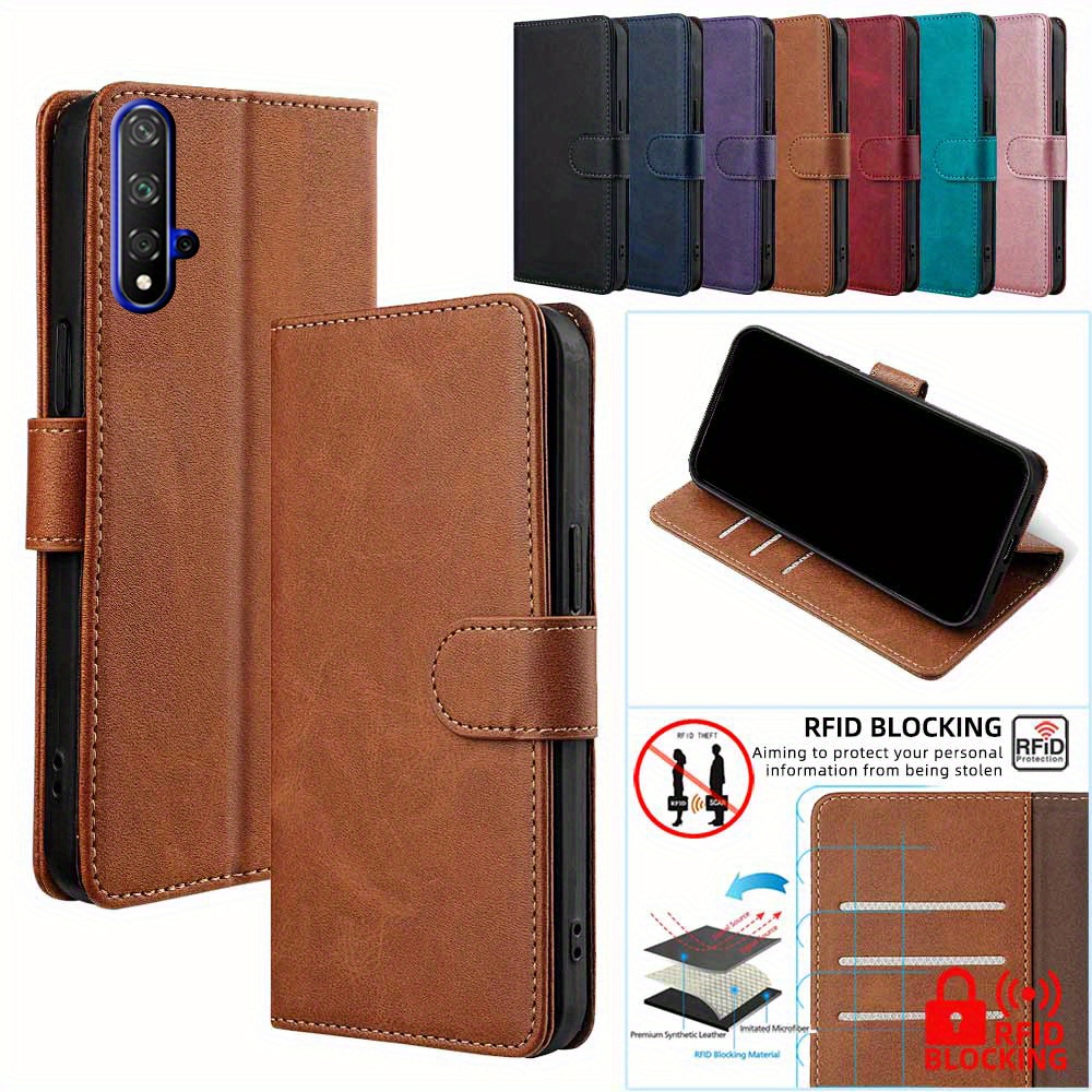 

Vintage Leather Wallet Case With Rfid Protection, For 10, 10 Lite, 20, 90 Lite, 5g X50i, 5g 200 Lite, And 2019, Featuring Compartment.