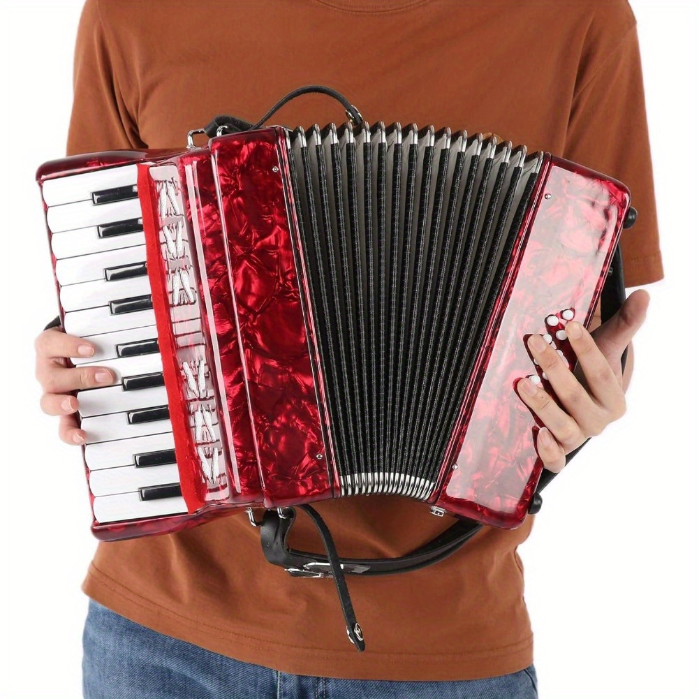 

22‑key 8 Bass Accordion Piano Accordion Professional Educational Musical Instrument With Retractable Strap For Beginners Students 12.4 X 11.6 X 5.7in