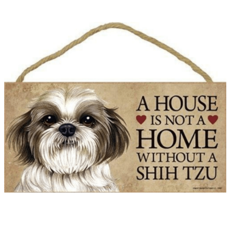 

2sets Wooden Shih Tzu Sign - Handcrafted With Rustic Charm, Vibrant Design, And Joyful Vibes - Ideal Gift For Dog Enthusiasts And Pet Lovers2sets