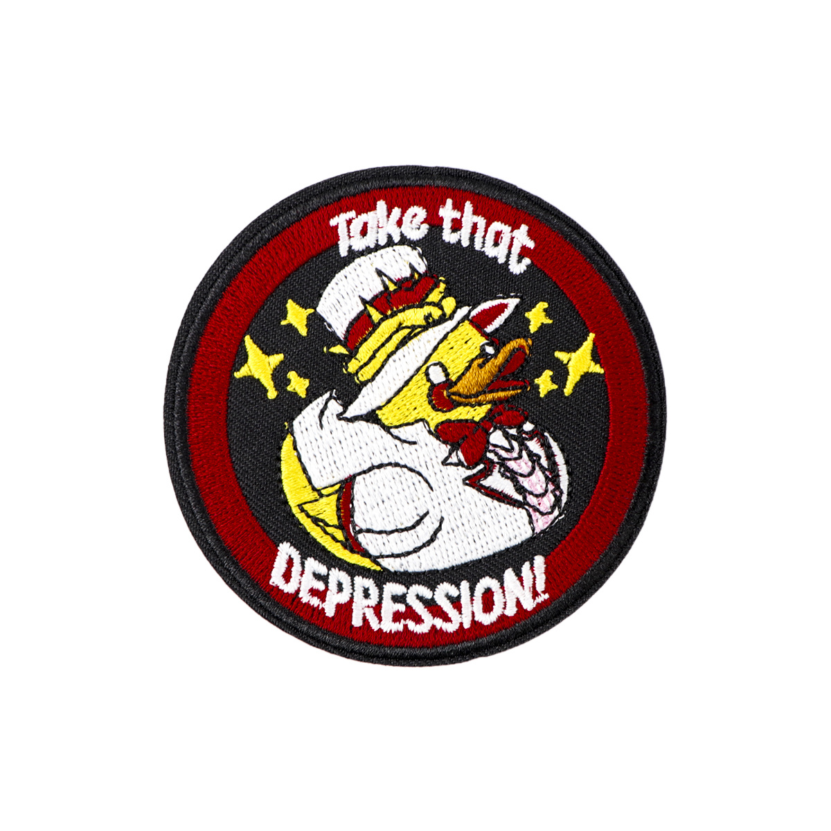 "Artisan Accent" Customize Your Gear: Red Embroidered Iron-On Patches For Jackets &amp; Backpacks
