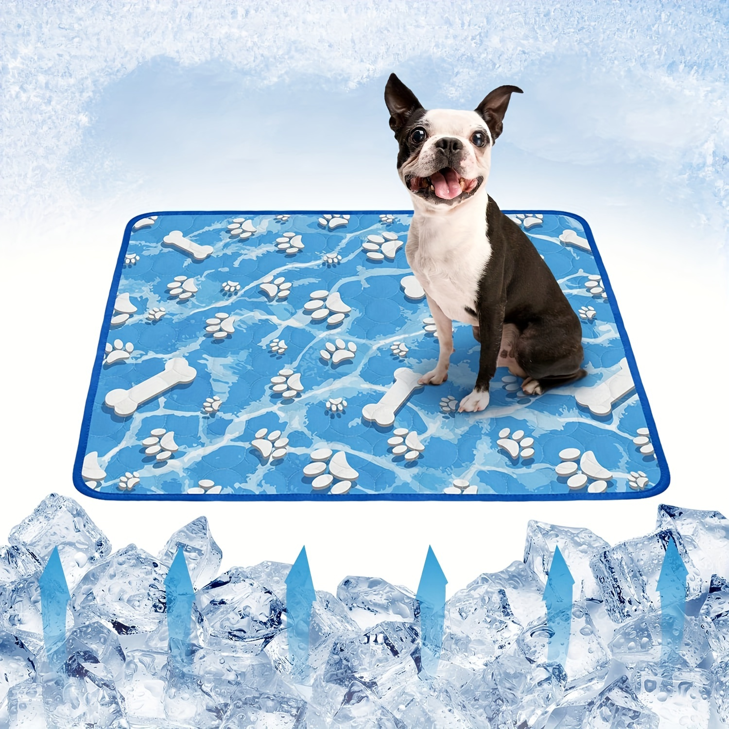 

Luxury Dog Cooling Mat: Instant Comfort, Ice Silk Surface, Washable, Suitable For Beds, Kennels, Car Seats, Cats & Dogs - Summer Essential