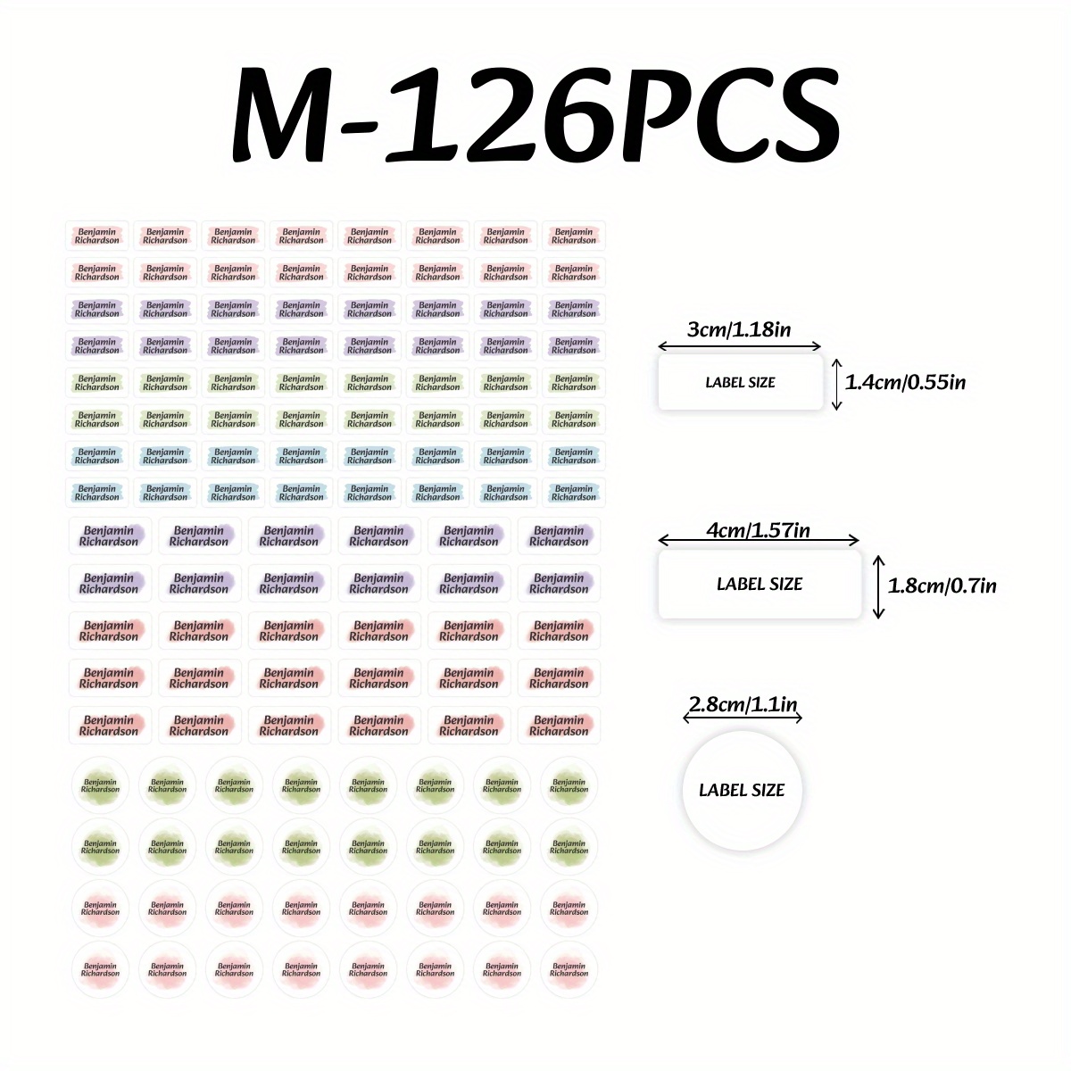 Custom 126 Name Stickers For Students, Offices, Water Bottles, And Back-to-
