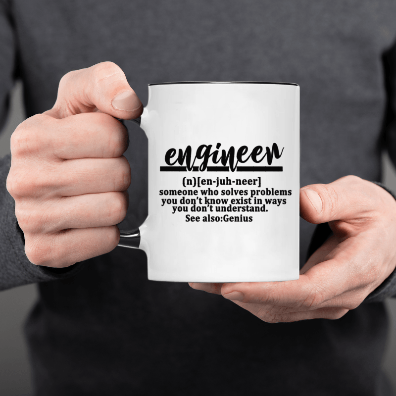 

1 Piece, 3a Grade, Someone Who Solves Problem, Funny And Humorous Engineer Black Coffee Mug, 11 Oz Ceramic Cup, Birthday/party Gift To Colleague, Friend