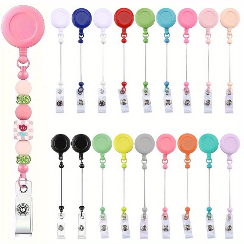 

5pcs/10pcs/15pcs/20pcs Retractable Clip Holder Bead Keychain Bead Item Keychain