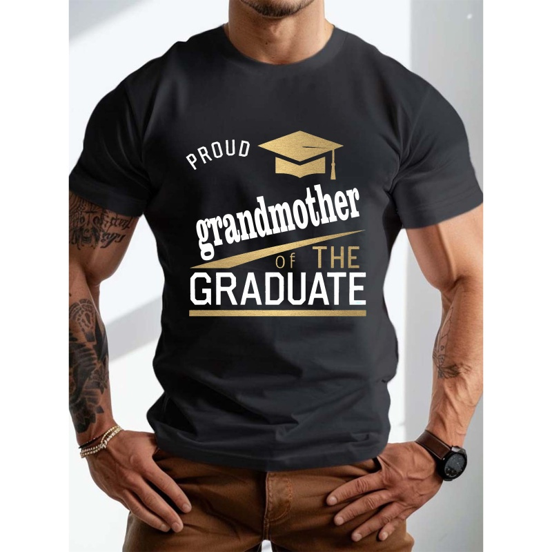 

Big & Tall Men's Summer T-shirt - Graduation , Casual Short Sleeve Tee, Breathable Polyester, Machine Washable, Plus Size, , Trend, Plus Size