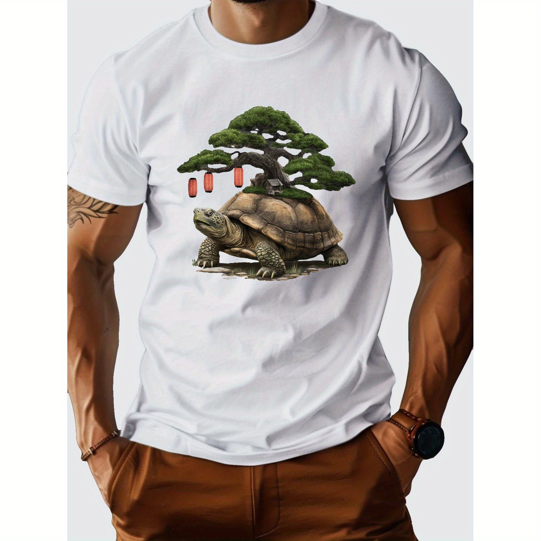 

Turtle With Pure Cotton Men's T-shirt With Comfort Fit
