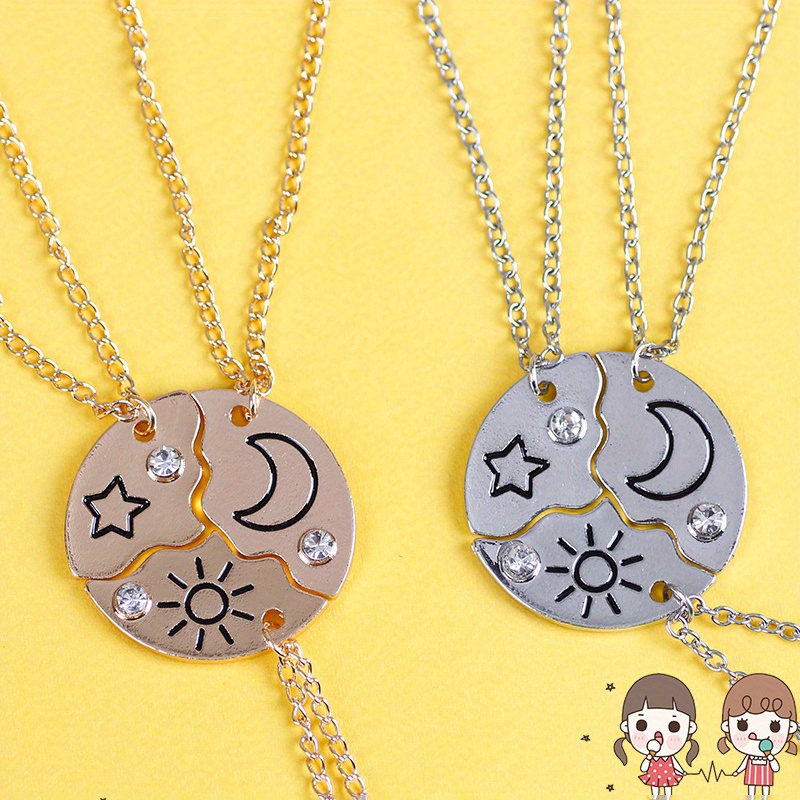 3pcs necklace set stars moon sun pendant Temu