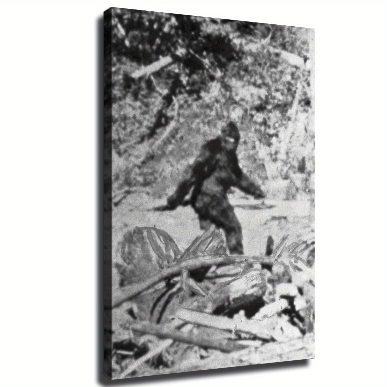 

1 Pc Wooden Framed Wall Art, Can Be Hung Directly Famous Sasquatch Sightings Poster Home Decor Canvas Painting Hd Picture Bedroom Living Room Decor Wall Art