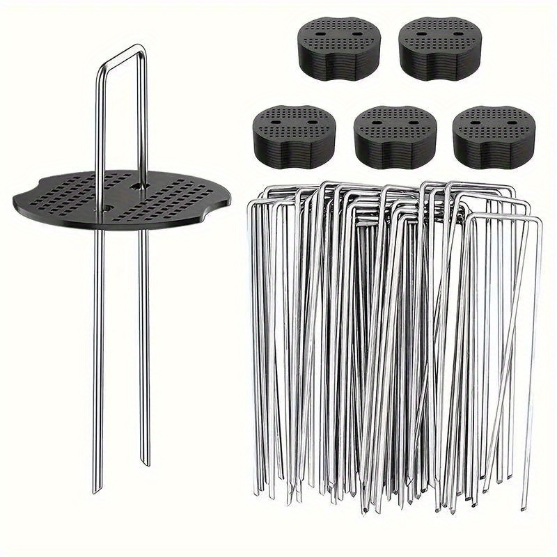 

100-pack 6-inch Landscape Staples - Durable Stainless Steel Garden Stakes, U-shaped Ground Anchors For Securing Greenhouse Tarps, Barrier Fabric, & Fencing