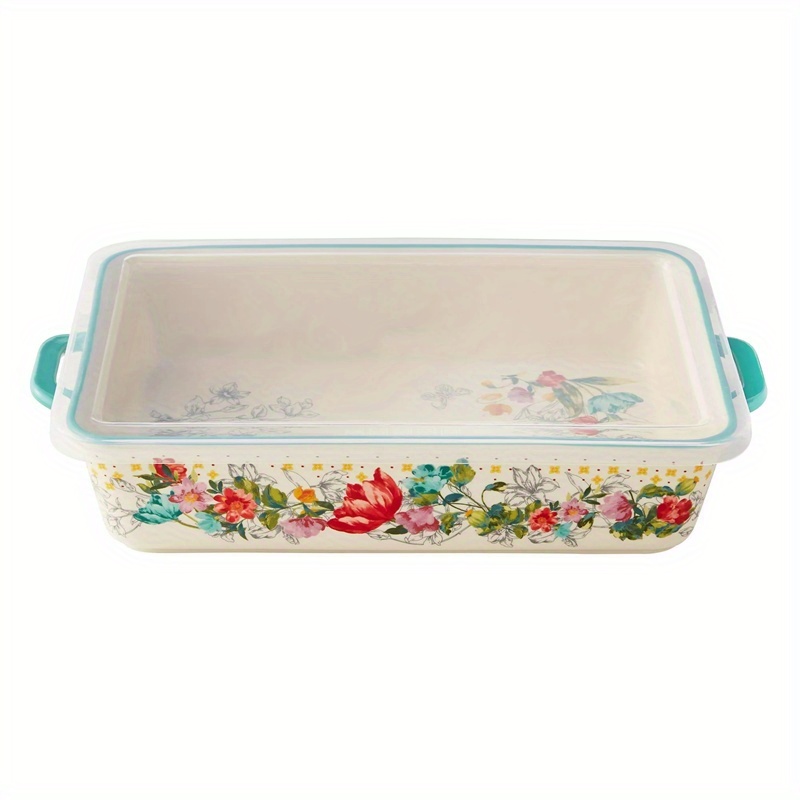 

Ceramic 9x13 Baker With Lid, Blooming Bouquet