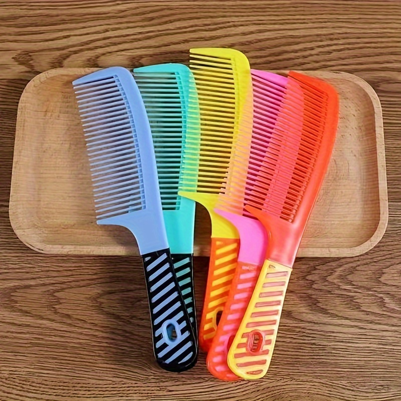 

Vibrant Plastic Hair Comb Set - Effortless Smooth Detangling, Anti-static Design For Salon-quality Styling - Perfect For Daily Hairdressing Needs